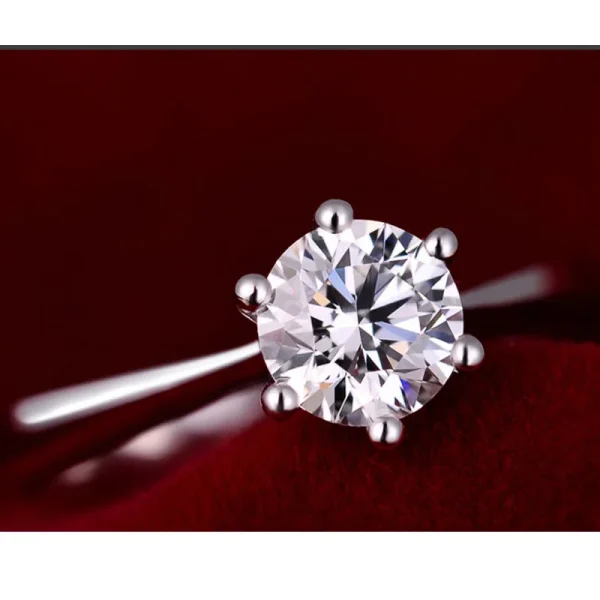 Fine Wedding Rings for Men Women Gift S925 Sterling Silver Color Austrian Crystal Engagement Proposal Ring Jewelry Bague Femme 6