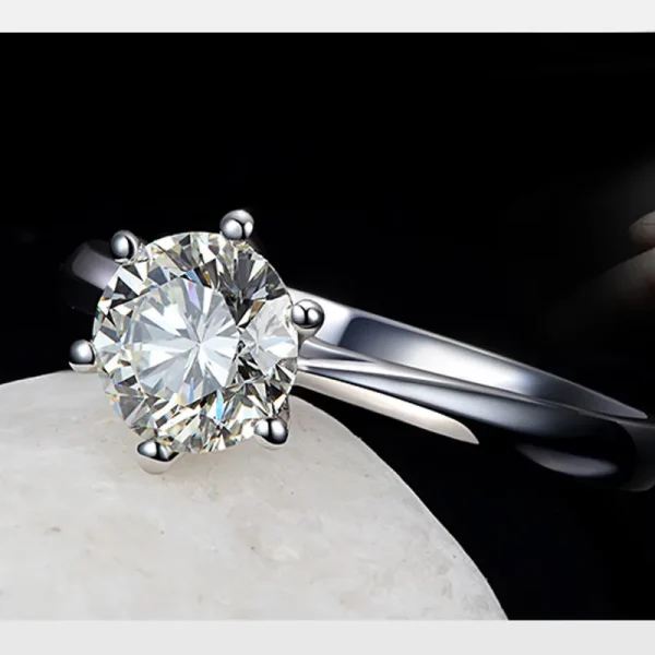Fine Wedding Rings for Men Women Gift S925 Sterling Silver Color Austrian Crystal Engagement Proposal Ring Jewelry Bague Femme 3