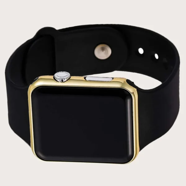 Black Plastic Strap Fashionable Square Dial Watch (for Android / IOS) 3