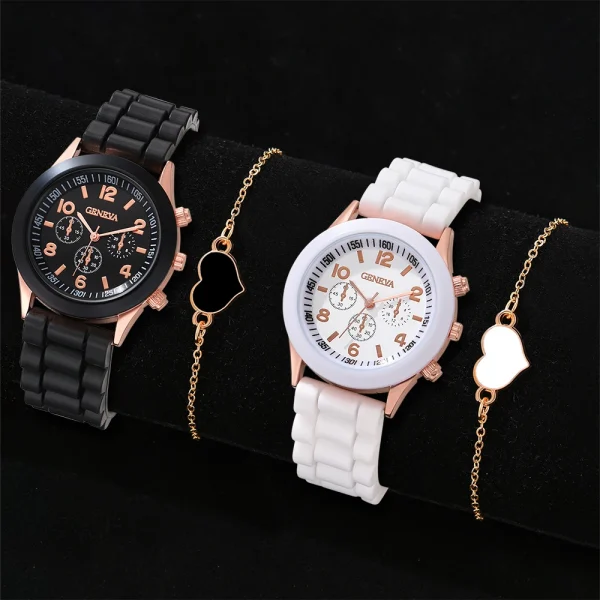 2PCS Set Fashion Casual Leather Watches 6
