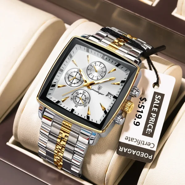 POEDAGAR Luxury Square Sports Wristwatch 1
