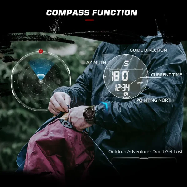 NORTH EDGE ALPS Men's Digital Carbon fiber Watch 5