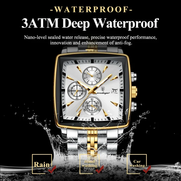 POEDAGAR Luxury Square Sports Wristwatch 3