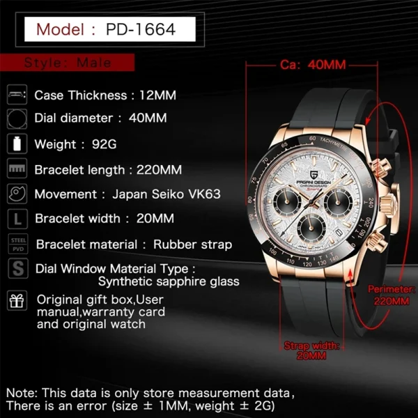 PAGANI DESIGN Men's Quartz Watch 3