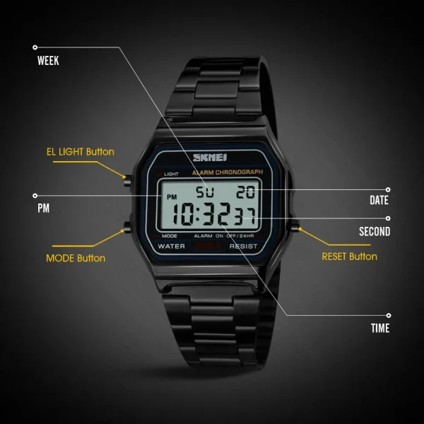 Stainless Steel Chrono Sport Watch 4