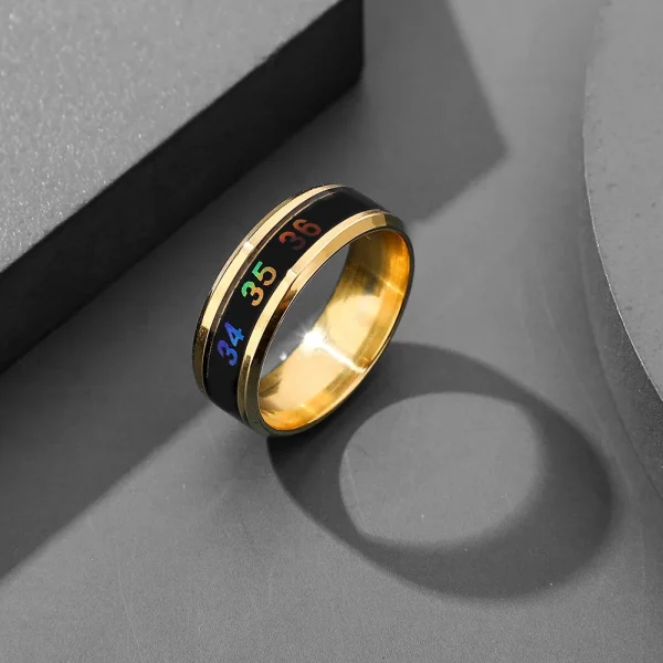 Temperature Ring Titanium Steel Mood Emotion Feeling Intelligent Temperature Sensitive Rings for Women Men Waterproof Jewelry 3