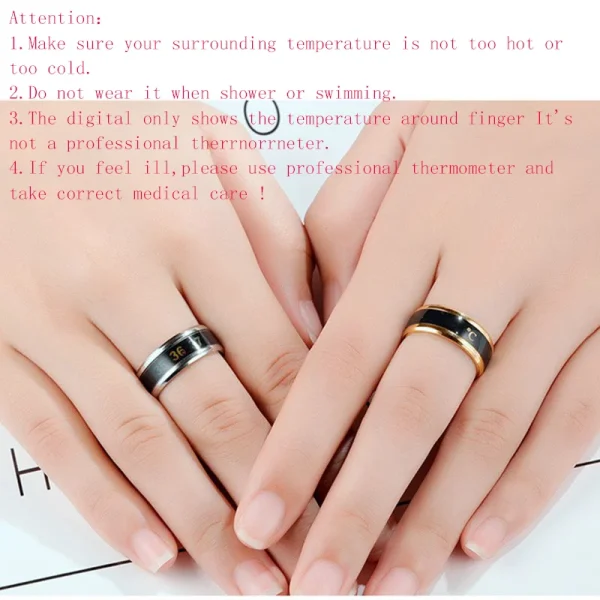 Temperature Ring Titanium Steel Mood Emotion Feeling Intelligent Temperature Sensitive Rings for Women Men Waterproof Jewelry 5
