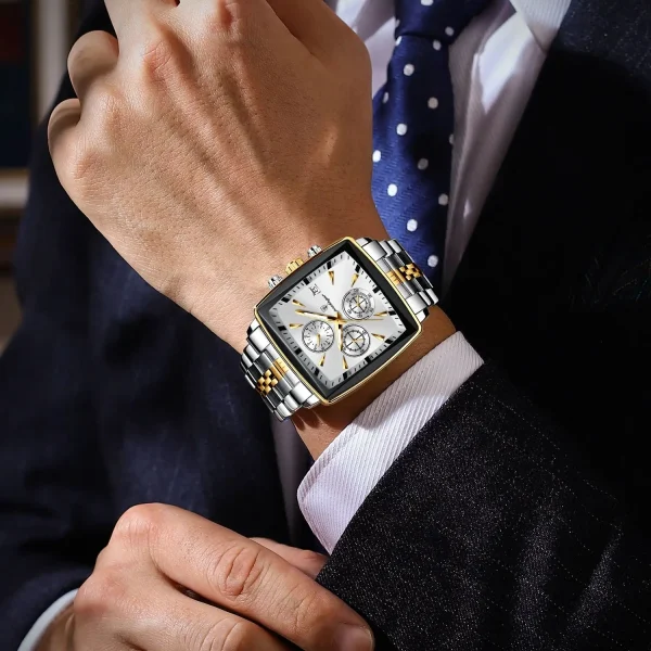 POEDAGAR Luxury Square Sports Wristwatch 6