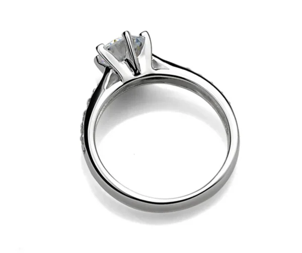 Luxury 925 Sterling Silver Classic Ring for Women Six claw jewelry simple 70ct diamond ring imitation diamond women's ring 5