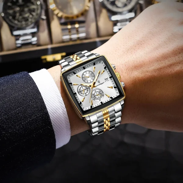 POEDAGAR Luxury Square Sports Wristwatch 5
