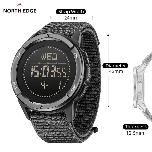 NORTH EDGE ALPS Men's Digital Carbon fiber Watch 3
