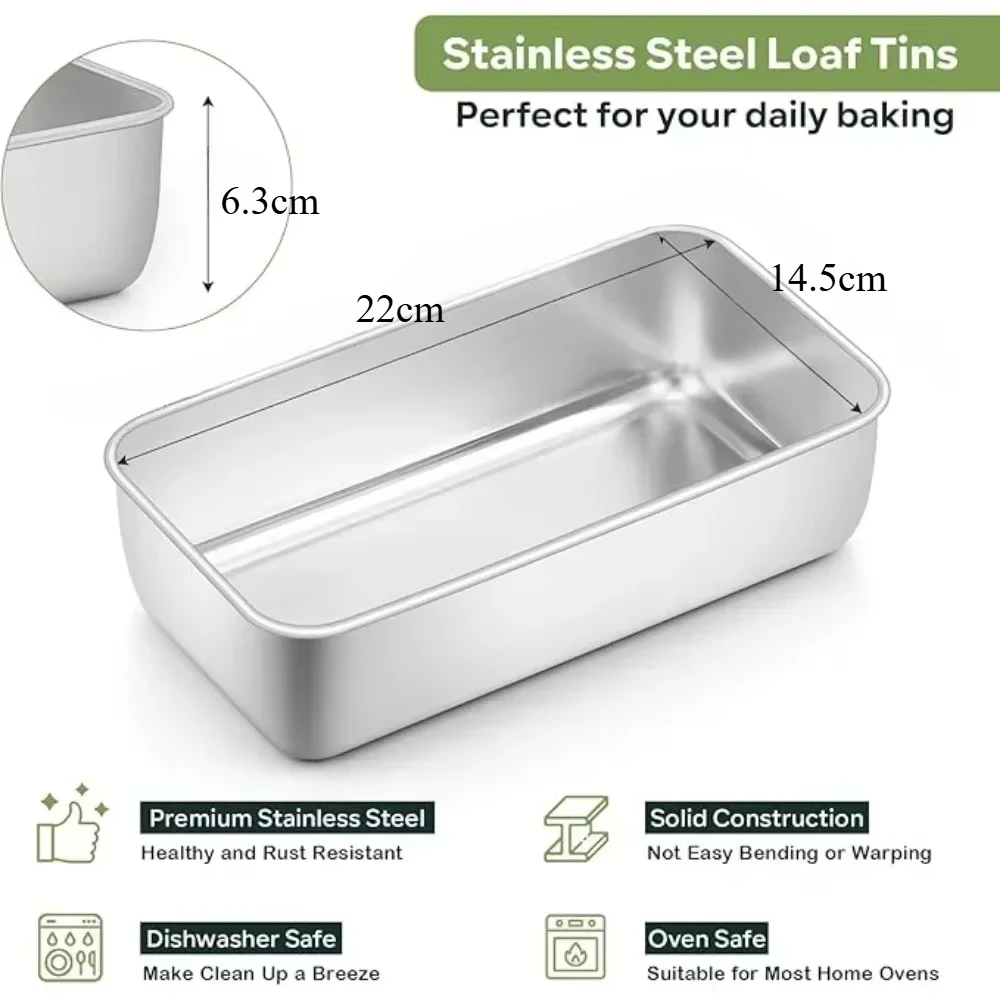 3PCS Stainless Steel Bread Cake Pan 5