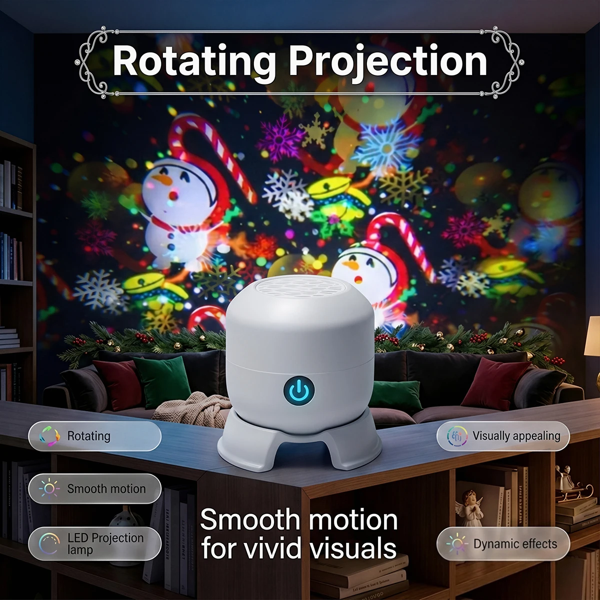 Christmas Rotating LED Projection Lamp 4